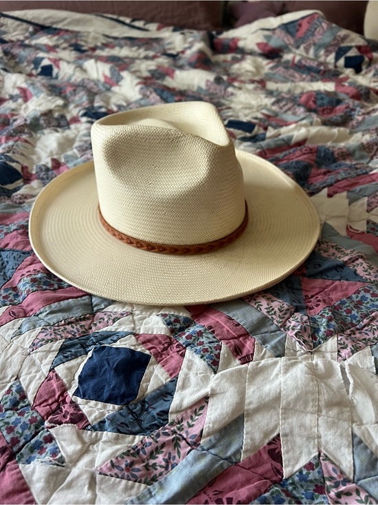 Stetson Accessories - Stetson Straw Western Rancher Fedora Hat with Braided Tan Band size small